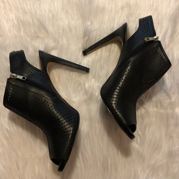 Ann Taylor Shoes - Ann Taylor Black Open Toe Heels Size 9 1/2 Womens
